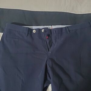 Isaia NWOT Chinos / Casual Pants Size 58 (42 US) 38 W In Solid Blue Cotton